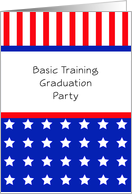 Basic Training Graduation Party Invitation-Patriotic Stars & Stripes card