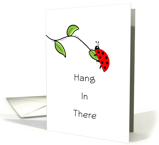 Cheer Up-Hang In There Greeting Card with Lady Bug Hanging... (848419)