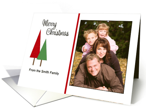 Christmas Photo Card with Red and Green Christmas... (850142)