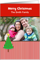 Customizable Christmas Photo Greeting Card with Tree card