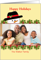 Customizable Snowman Photo Card