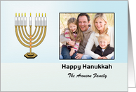 Happy Hanukkah Photo Greeting Card-Menorah-Chanukah card