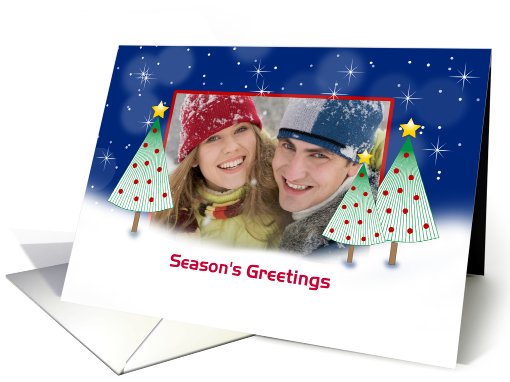 Customizable Christmas Photo Card with Christmas Trees card (851035)