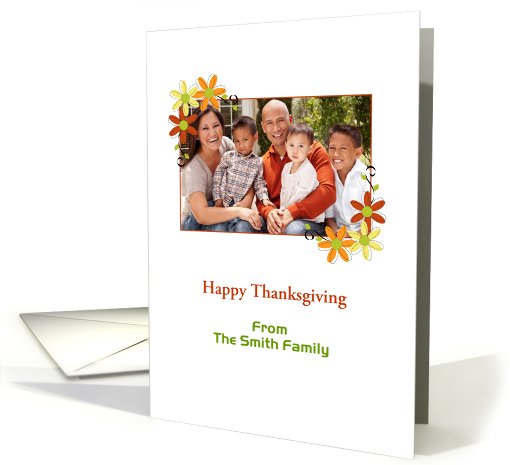 Customizable Thanksgiving Photo Card with Autumn Flowers card (851093)