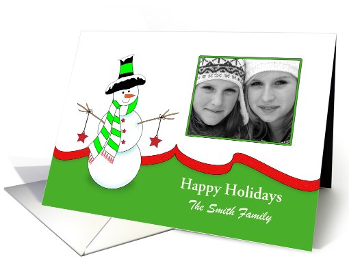 Customizable Snowman Christmas Photo card (852428)