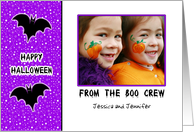 Halloween Customizable Photo Card with Bats-Boo Crew card
