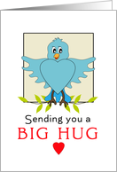 Big Hug Greeting Card - Blue Bird-Hearts-Last Radiation card