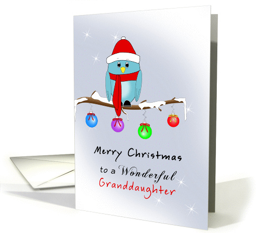 Granddaughter Christmas Card with Blue Bird, Red Hat,... (854368)