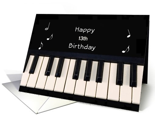 Happy 13th Birthday Greeting Card-Keyboard-Customizable... (854404)