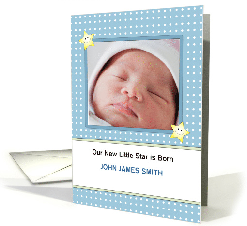 Baby Boy Announcement Photo Card A Star is Born card (855964)