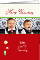 Christmas Photo Card with Ornaments card
