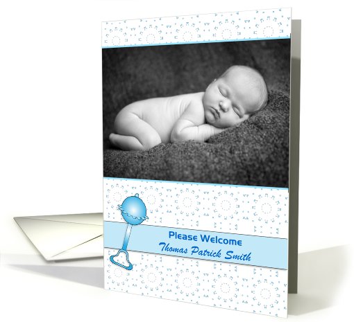 Baby Announcement Photo Card with Baby Rattle card (861872)