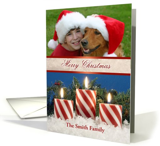 Christmas Candy Cane Candles Photo card (861990)