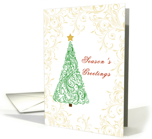 Christmas Greeting Card with Christmas Tree-Season's Greetings card