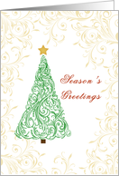 Christmas Greeting Card with Christmas Tree-Season’s Greetings card