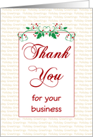 Vendor/Suppliers Christmas Holiday Greetings Thank You Card