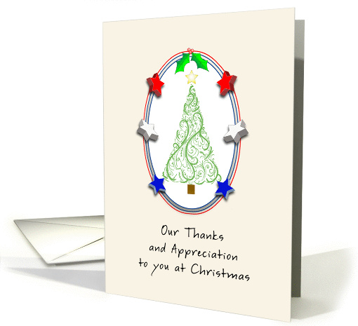 For Military Service/Veteran-Patriotic Christmas Card-Stars card