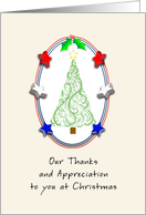 For Military Service/Veteran-Patriotic Christmas Card-Stars card