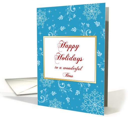 For Boss Christmas Greeting Card-Happy Holidays-Snowflake Design card