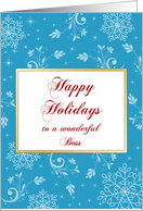 For Boss Christmas Greeting Card-Happy Holidays-Snowflake Design card