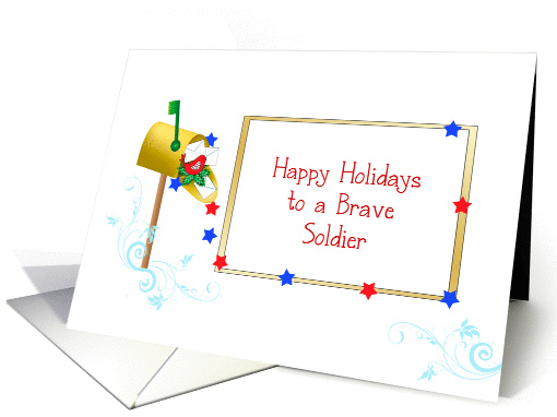 Soldier Patriotic Christmas Greeting Card-Mail Box, Bird,... (865352)