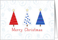 Patriotic Christmas Card-Christmas Trees-Stars & Stripes card