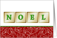 Noel Christmas Card with Gold Look Gradient Boxes and Swirls card