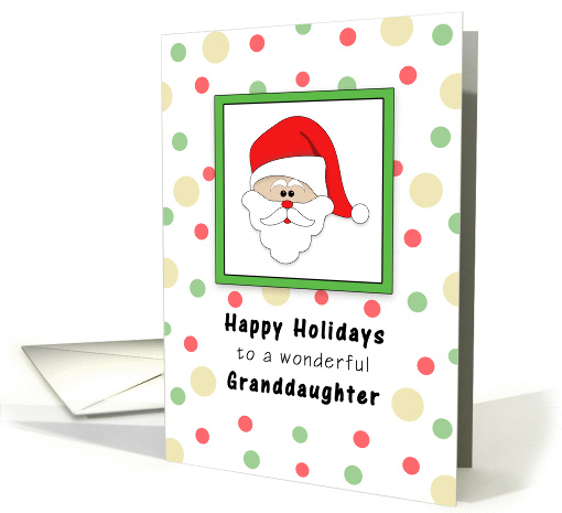 Granddaughter Christmas Card with Santa Head, Happy... (867240)