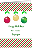 For Employee Customizable Business Christmas Card-Three Ornaments card