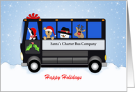 Customomizable Text Christmas Greeting Card from Charter Bus Company card