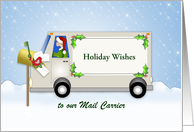 For Mail Carrier-Mail Man Christmas Card-Mail Truck-Mail Box-Custom card