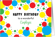 For Employee Birthday Greeting Card-Circle Dot Border card