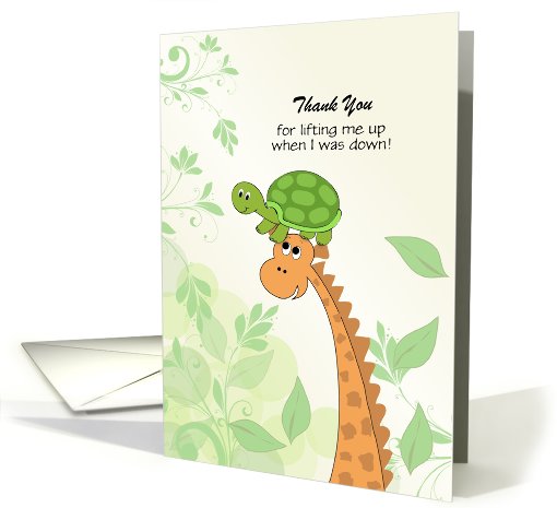 Thank You Appreciation Card-Turtle on Giraffe's Head card (876987)