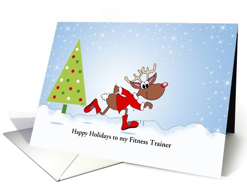For Fitness Trainer Christmas Card-Running... (878204)