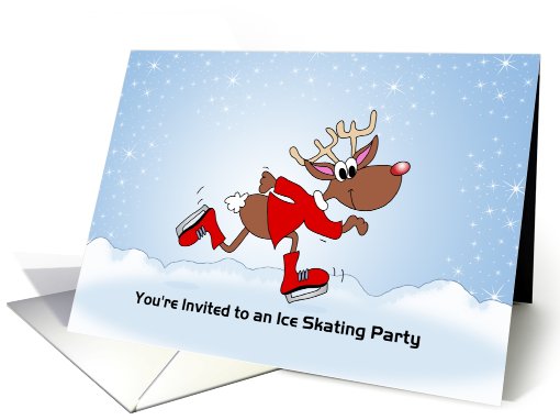 Ice Skating Party Invitation-Custosmizable Text-Reindeer... (878428)
