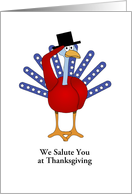 Happy Thanksgiving Greeting Card Patriotic Turkey, Stars, Custom Text card