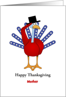 Patriotic Thanksgiving Card for Mom-Turkey-Customizable Text card