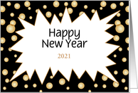 New Year Customizable Year Text Greeting Card Gold Colored Bubbles card