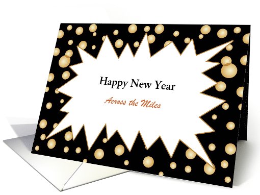 Across the Miles New Year's Greeting Card with Customizable Text card