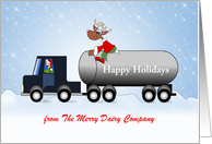 From Milk Tanker Truck Company Greeting Card-Reindeer-Customize Text card