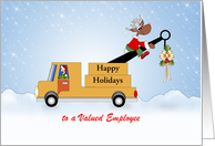 For Employee-Tow Truck Christmas Card-Reindeer Sitting-Customizable card