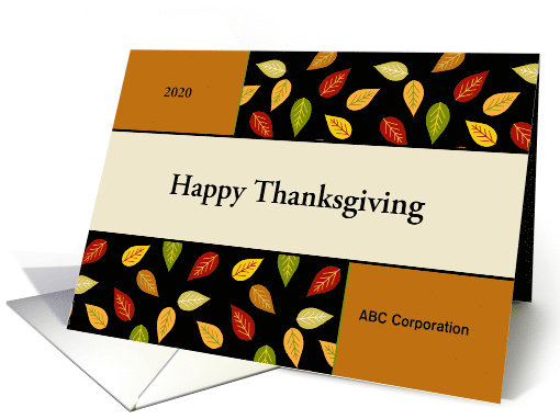 Business Thanksgiving Card with Leaves-Customizable Text card (881814)