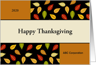 Business Thanksgiving Card with Leaves-Customizable Text card