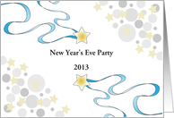 New Years Eve Party Invitation-Stars-Circle Design-Customizable Text card