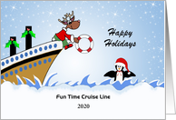 From Cruise Ship Line Christmas Card-Reindeer, Penguin, Customizable card