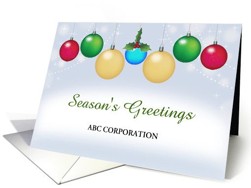 From Business Christmas Card with Ornaments-Customizable Text card