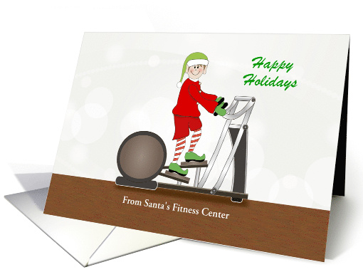 Christmas Fitness Card-Elf on Elliptical... (886381)