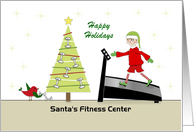 Fitness Christmas Card-Bird-Weights-Tree-Customizable Text card