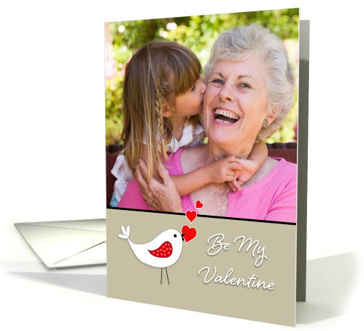 Be My Valentine Photo Card-White Bird-Red... (891212)