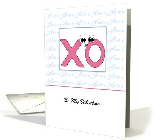 Valentine Greeting Card-Hugs and Kisses-X O-Customizable Text card